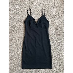 Deep Plunge Black Dress